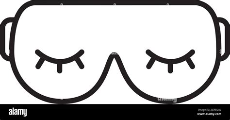 Sleeping Eye Mask Icon Over White Background Line Style Vector