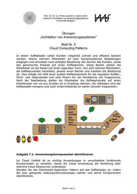 Uebungsblatt Prof Dr Dr H C Frank Leymann Jasmin Guth