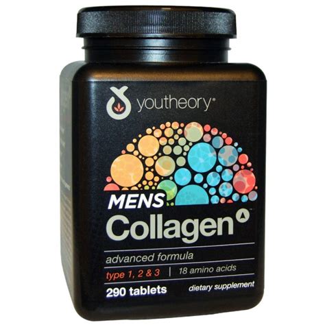 Youtheory Mens Collagen Advanced Formula 290 Tablets Collagen Tablets And Capsules Collagen