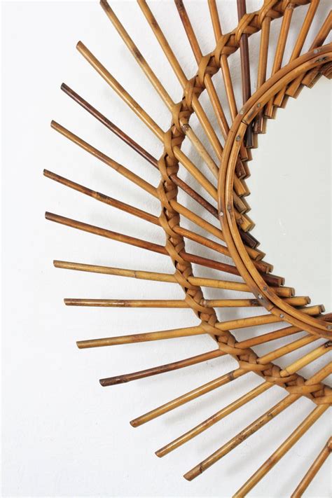 Rattan Sunburst Twisted Mirror 1960s For Sale At 1stdibs Rattan