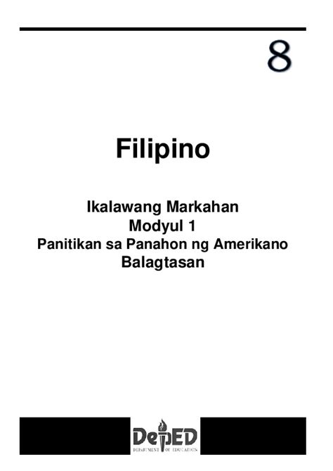 Filipino 8 Modyul 1 Balagtasan Pdfcoffeecom