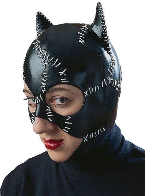 Classic Catwoman Black Latex Mask Adults Catwoman Costume Mask