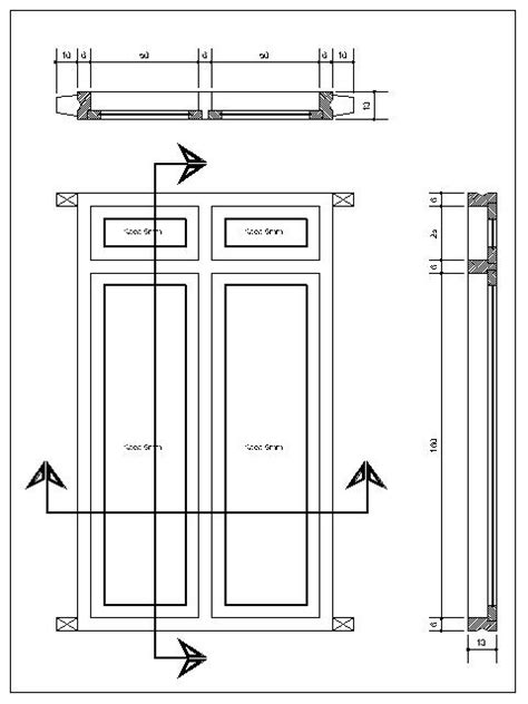 contoh gambar autocad jendela geser ide jendela terpopuler