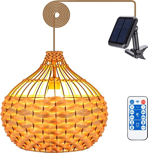 Wonder Solar Pendant Lights Outdoor Rattan Hanging Lantern With