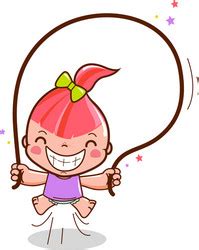 smiling  girl skip rope sport activities vector image
