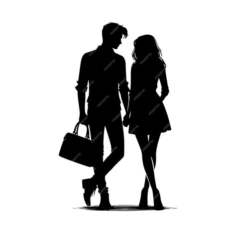 Premium Vector Couple Standing Vector Silhouette