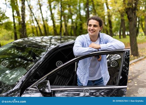 Successful Handsome Man Standing By The Car Stock Photo Image Of