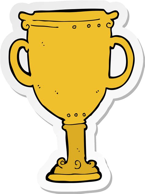 sticker   cartoon trophy  vector art  vecteezy
