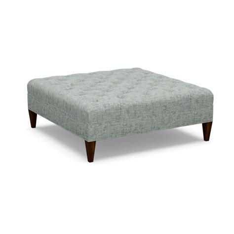 Paul Robert 54 Wide Tufted Square Cocktail Ottoman With Tapered Leg