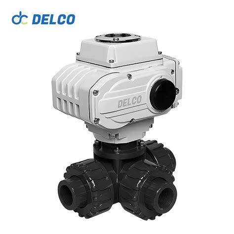 True Union Way Upvc Motorized Ball Valves Delco Valve Motorized