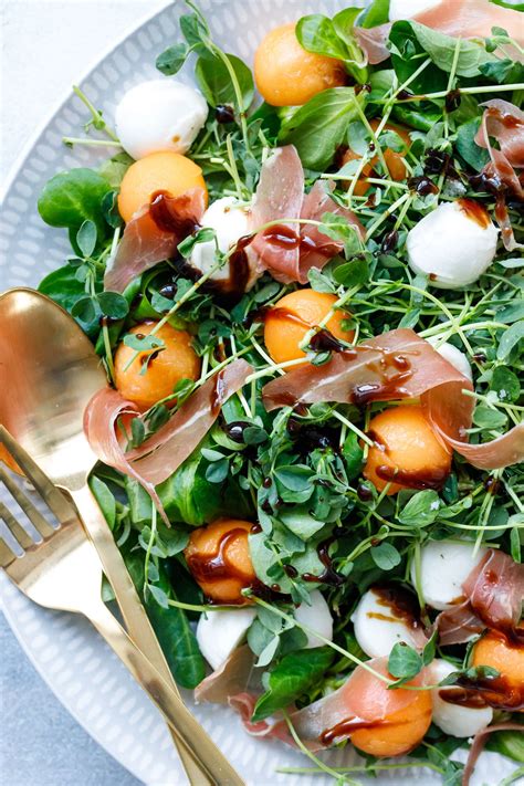 Prosciutto Melon Salad With Balsamic Vinaigrette Love And Olive Oil