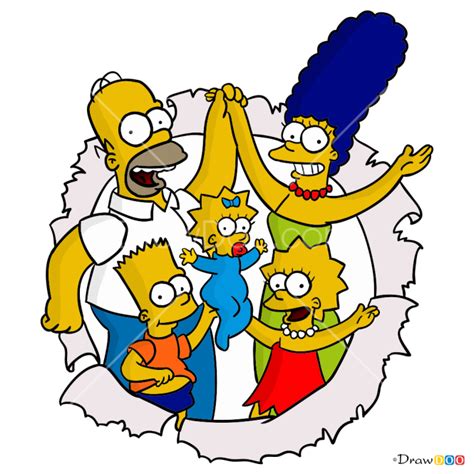 draw simpsons family  simpsons
