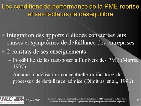 Lanalyse équilibrée des symptômes de déséquilibre de la PME à reprendre