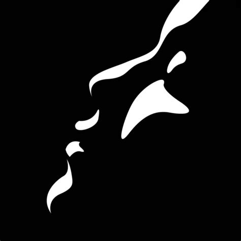 Vector Black White Illustration Beautiful Female Face Formed Shadow ...