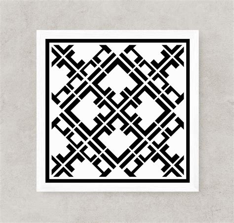 Black and White Geometric Art, Geometric Wall Art, Tile Art Print ...