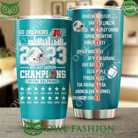 Miami Dolphins AFC East Division Champions Tumbler Cup 2023 - Owl ...