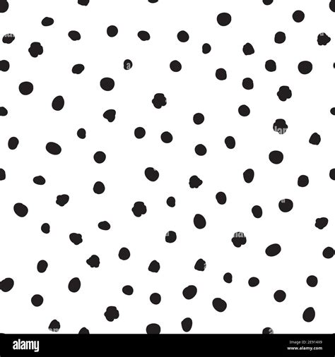 Polka dot hand drawn seamless background. Polkadot snowflakr black ...