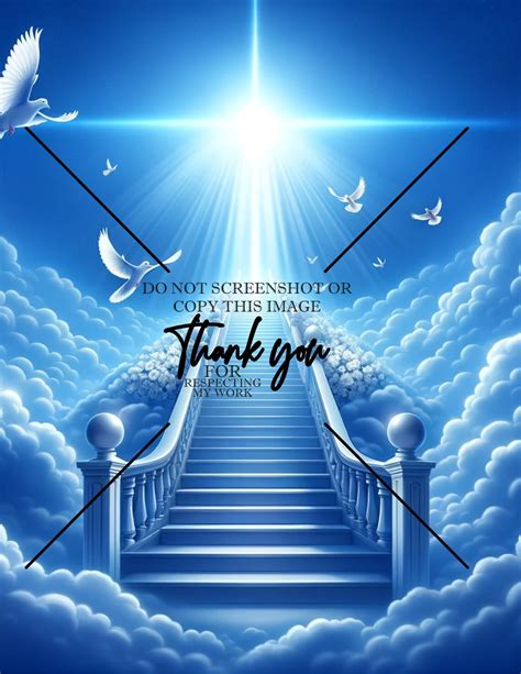 Blue Stairway to Heaven Memorial Background - Etsy