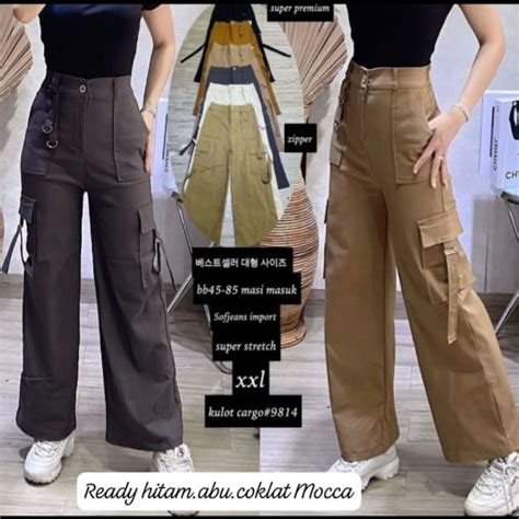 Jual CELANA KULOT CARGO HIGHWAIST TWILL COMBED STREET BB 40 75Kg