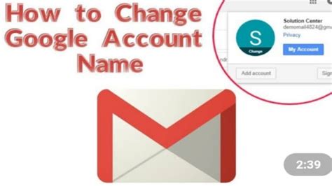 How To Change Gmail Account Name Change Name In Gmail Id Tutorial