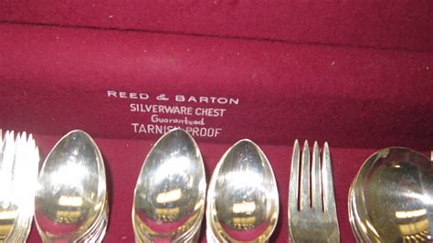 Reed & Barton Silver Plated Flatware w/ Utensil Set in Silverware Chest ...