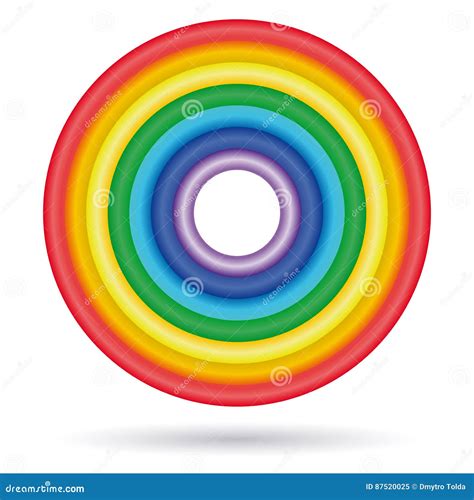 Rings Painted In Colors Of The Rainbow Roygbiv Stock Vector