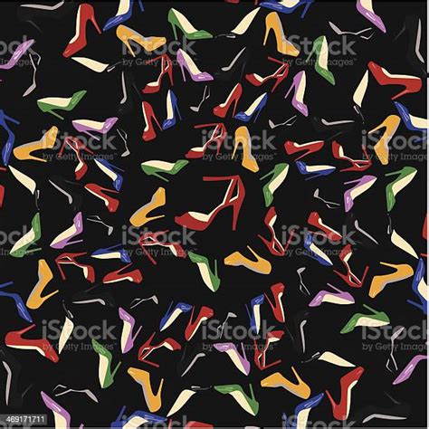 Colored Womens Highheeled Shoes Vector Background Stock Illustration Download Image Now Istock