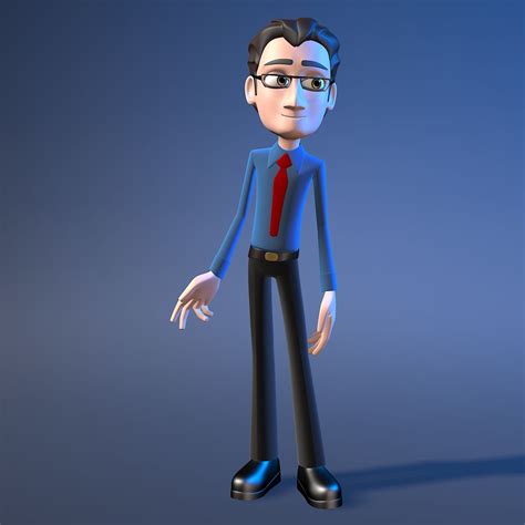 2 Cartoon Rigged Office Characters 3d Model 99 Max Free3d