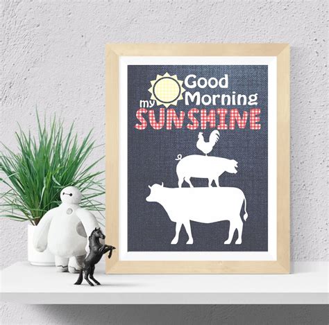 Good Morning Sunshine Printable Wall Art For Baby Or Kids