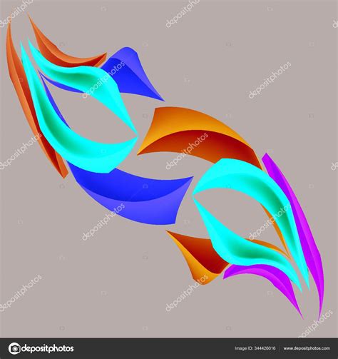 Colorful Abstract Forms Illustration Black Background Design Stock ...