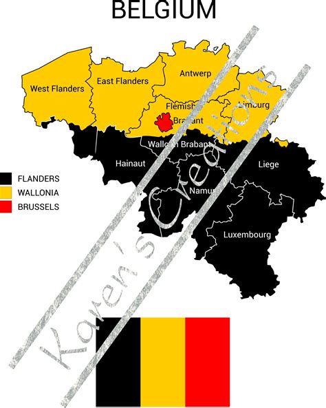 Customizable Map Of Belgium Instant Digital Download Receive A 