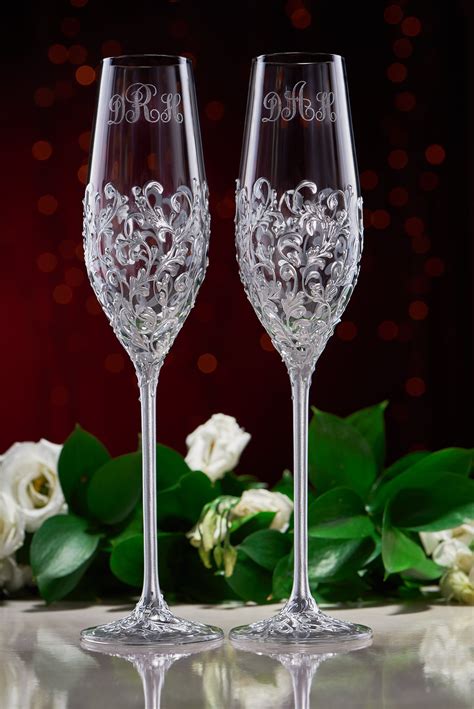 Wedding Glasses Cake Server Set Silvergold Color Personalized Etsy Wedding Glasses Wedding