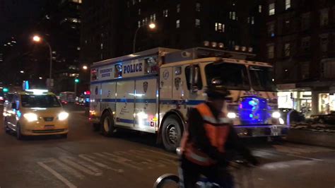 Nypd Esu Truck 2 Patrolling On Broadway On The Upper West Side Area Of