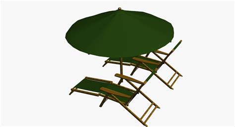 3d Fbx Beach Chairs Umbrella