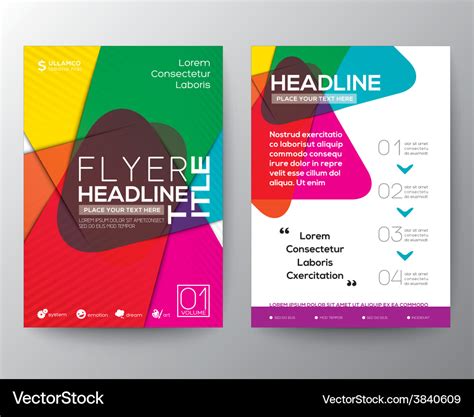 Abstract Colorful Brochure Flyer Design Layout Vector Image