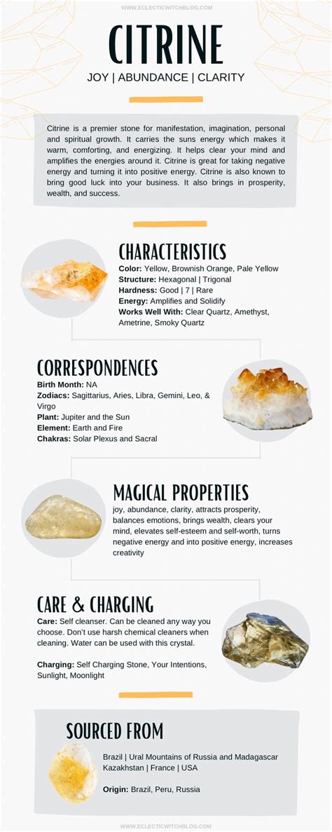 Citrine Crystal Properties in 2024 | Citrine crystal, Citrine, Citrine crystal meaning