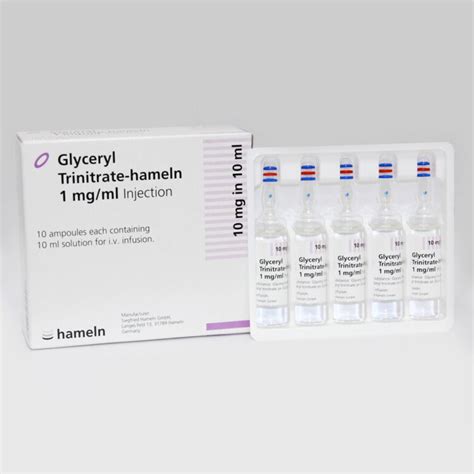 GLYCERYL TRINITRATE HAMELN INJECTION 10MG 10ML 10X10ML Zyfas Pharma