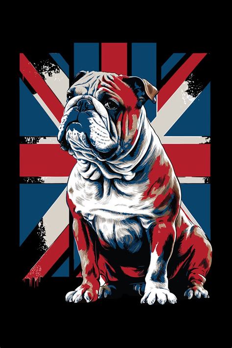 A stunning British Bulldog combined with Union Jack Flag Illustration ...