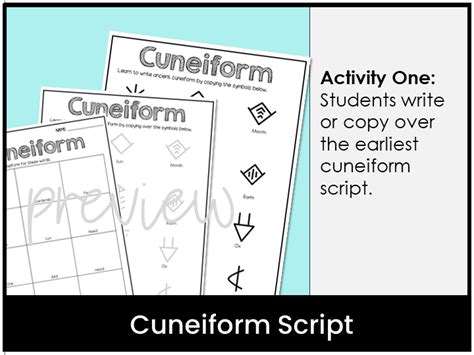 Ancient Sumer Mesopotamia Cuneiform Writing Script Activity Teaching