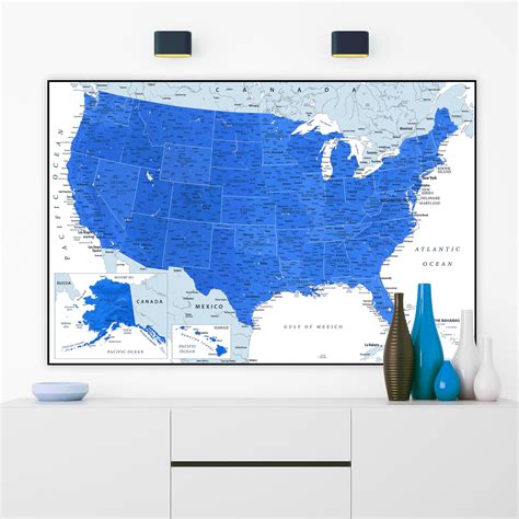 USA Map. Detailed United States Map. Styled High Resolution USA Map ...