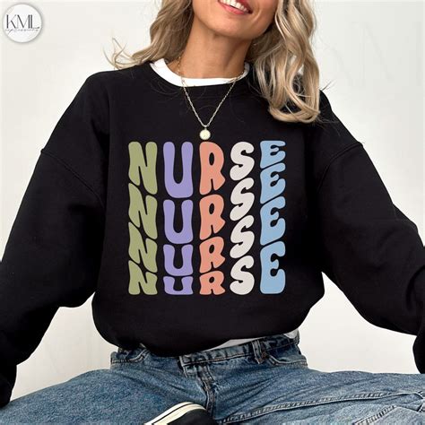 Retro Groovy Nurse Crewneck Nursing School Graduation Gift Sweatshirt