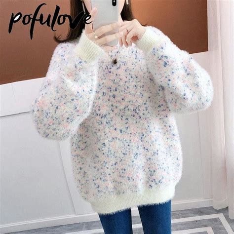 Womens Round Neck Sweater New Style Long Sleeved Loose Lazy Sweater