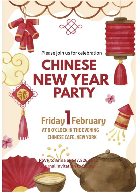 Chinese New Year Party Poster Template Postermywall