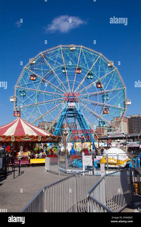 Wonder Wheel ferris wheel ride, Coney Island,Brooklyn, New York,United States of America Stock ...