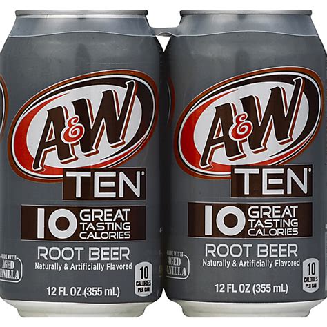 A W Ten Root Beer Fl Oz Cans Pack Root Beer Cream Soda