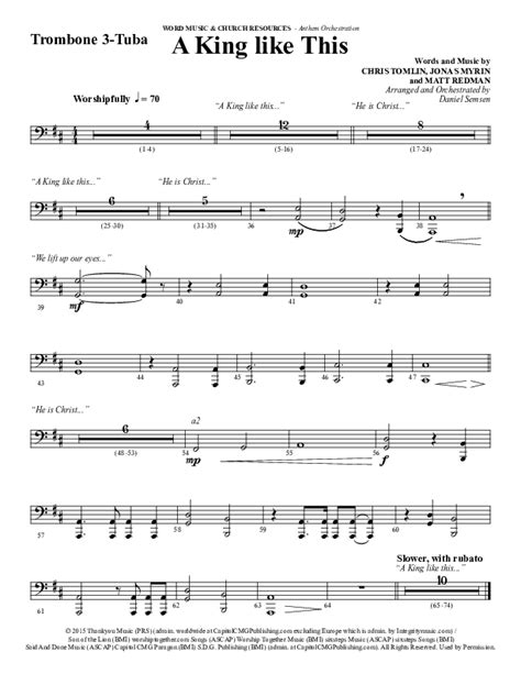 A King Like This Choral Anthem Satb Trombone Tuba Sheet Music Pdf