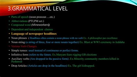 Different Levels Of Stylistics Analysis 1 Phonological Level 2