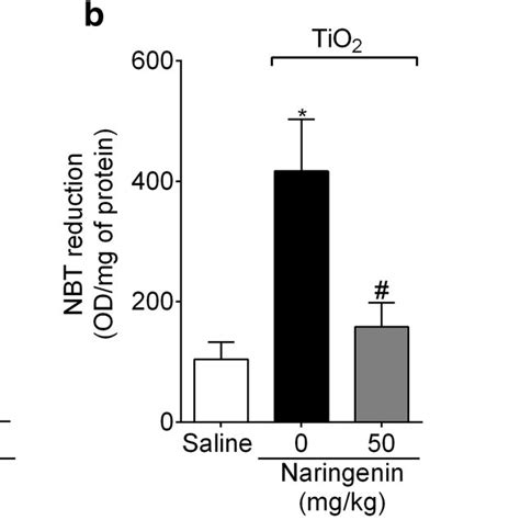 Naringenin Inhibits Tio Induced Oxidative Stress Mice Were Treated