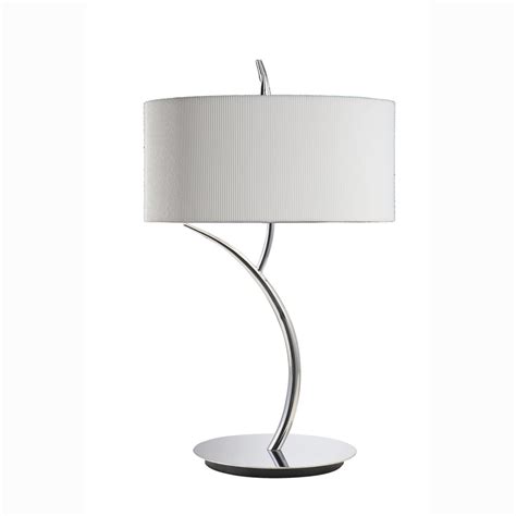 L Mpara De Mesa Cromo Con Pantalla Blanca Plisada Eve Mantra Iluhome