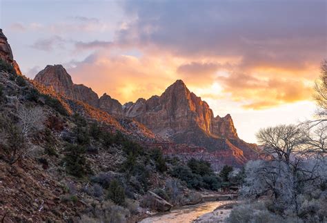 Zion National Park Sunset Photos Vast